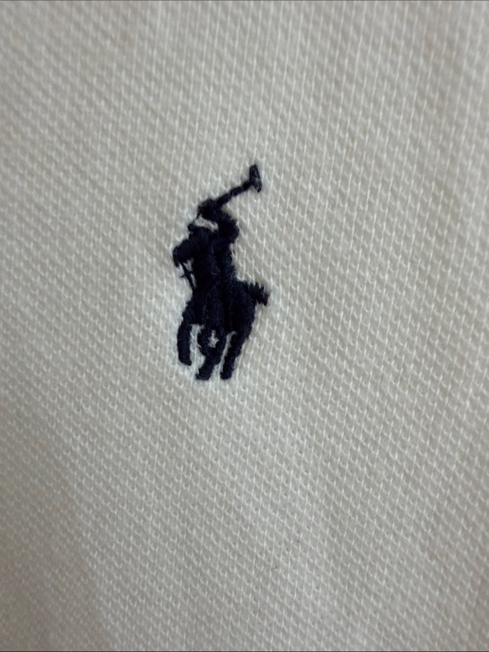 EUC POLO RALPH LAUREN White Boys Polo with Navy logo golf shirt short sleeve - Picture 3 of 7